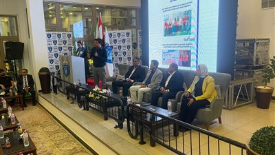 وزير الشباب والرياضة ومحافظ الدقهلية يفتتحان حمام سباحة بميت خميس وصالة ألعاب إلكترونية بنادي الجزيرة