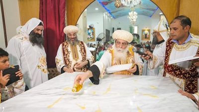 أسقف أكتوبر يدشن كنيسة العذراء وأبانوب بالبراجيل