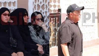 محمد فؤاد وميرفت أمين يشاركان في تشييع جثمان نجل حسن يوسف