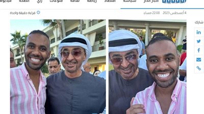 بعد إشادته بالقاهرة 24.. صور محمد بن زايد مع محمود المملوك تتصدر وسائل الإعلام الإماراتية والدولية