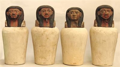 المتحف المصري بالتحرير يعرض 4 أوانٍ كانوبية لأبناء حورس 