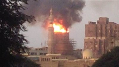 نشوب حريق بمسجد التوحيد بمنطقة العياط 