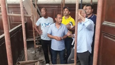 مدير آثار الإسكندرية يتابع أعمال ترميم مبنى محكمة سراي الحقانية