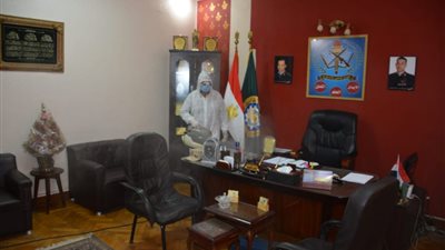 شاهد.. عمليات تعقيم وتطهير ديوان محافظة الدقهلية بعد إصابة المحافظ بكورونا (صور)