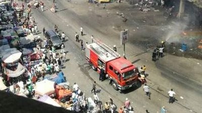 السيطرة على حريق محل عطور بالعتبة | صور