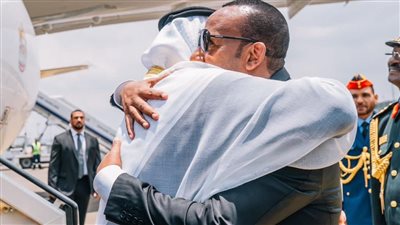 بالأحضان.. رئيس الوزراء الإثيوبي يستقبل الشيخ محمد بن زايد