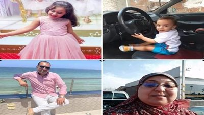 4 نعوش.. أهالى كفر شكر يشيعون جثامين ضحايا حادث مطروح جثمان ضحايا حادث مطروح 
