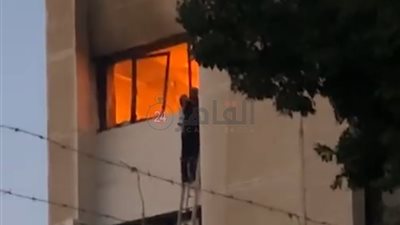 أول صور لحريق نشب بإدارة قنا التعليمية