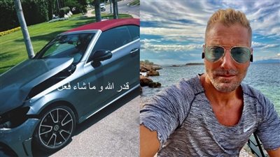 خيّشت وجات سليمة.. تحطم جزء من سيارة تامر هجرس إثر تعرضه لحادث سير