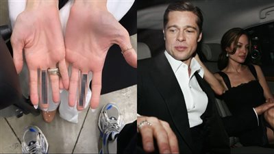 أنجلينا جولي ترسم وشما غامضا على إصبعها الأوسط.. هل يحمل رسالة لـ براد بيت؟