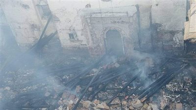 حريق يلتهم مسجد البيه الأثري بمحافظة الدقهلية