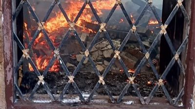 ننشر الصور الأولى لحريق مسجد البيه الأثري بمحافظة الدقهلية 