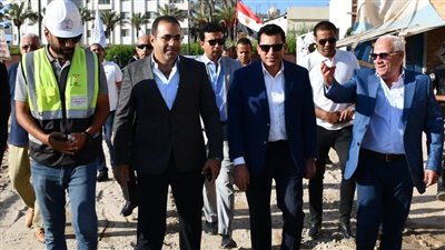 وزير الرياضة والغضبان يتفقدان أعمال تطوير ستاد بورسعيد الجديد