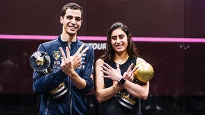 علي فرج ونور الشربيني يواصلان صدارة تصنيف الاسكواش