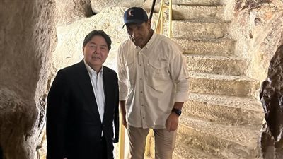  منطقة أهرامات الجيزة تستقبل وزير خارجية اليابان | صور 