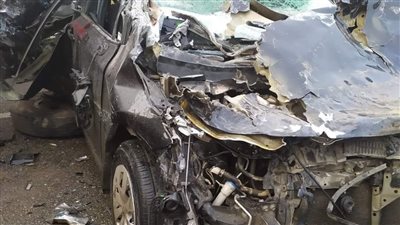 مصرع شخص وإصابة زوجته ونجلهما في حادث تصادم بالفيوم