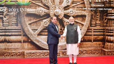 لقاء الرئيس السيسي ورئيس وزراء الهند خلال قمة العشرين بنيودلهي