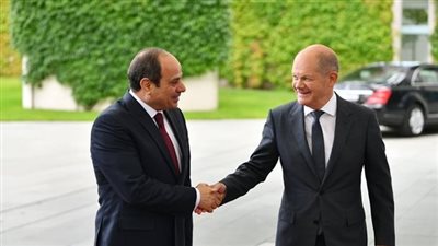 السيسي لـ المستشار الألماني: يجب تحرك المجتمع الدولي لتنفيذ القرارات الأممية بشأن غزة