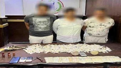 تجديد حبس 3 عاطلين بحوزتهم 1.5 كيلو هيروين وسلاح ناري بالقاهرة