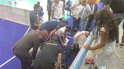 اشتباه في إصابة أحمد سعيد لاعب منتخب الطائرة بقطع في الرباط الصليبي 