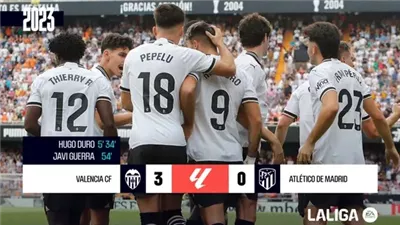 فالنسيا يضرب أتلتيكو مدريد بثلاثية في الدوري الإسباني