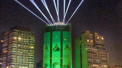 السفارة السعودية بالقاهرة تزين مبناها بمناسبة اليوم الوطني الـ ‎93 | صور