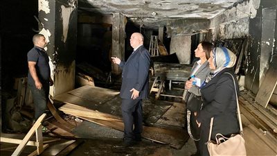 النيابة الإدارية تعاين مصنعا غير مرخص اشتعلت به النيران بمدينة نصر