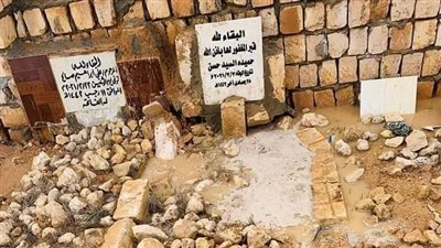 السيول تغرق المقابر في الكيلو 4 بمطروح