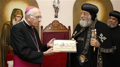 البابا تواضروس الثاني يستقبل نائب رئيس أساقفة ميلانو للكنيسة الكاثوليكية