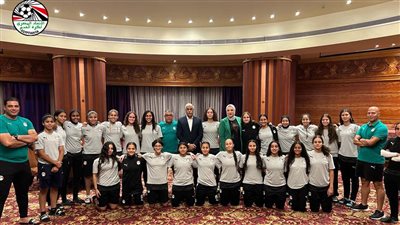 جمال علام يدعم منتخب الناشئات قبل مواجهة ساو تومي | صور