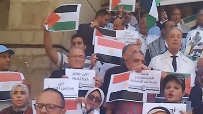 إحنا معاكي يا فلسطين.. نقابة الأطباء تنظم وقفة احتجاجية للتنديد بالعدوان على غزة| بث مباشر