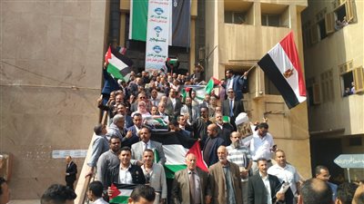 الهتافات بتهز شبين الكوم.. محامو المنوفية ينظمون وقفة للتنديد بالاعتداءات الإسرائيلية على غزة| صور