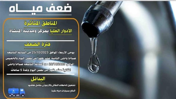 ضعف مياه الشرب بسوهاج