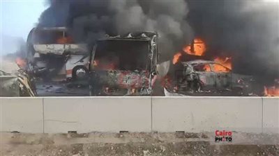 ارتفاع عدد ضحايا حادث الطريق الصحراوي بالبحيرة إلى 34 وفاة