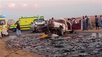 ارتفاع وفيات حادث تصادم سيارتين بأسوان إلى 3 أشخاص 