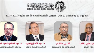 بينهم الشاعر المصري حسن طلب.. إعلان الفائزين بجائزة سلطان بن علي العويس في دورتها الـ 18