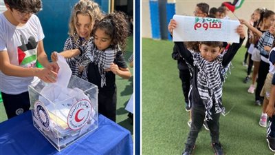 الصغار يتبرعون للهلال الأحمر.. مدرسة وينشستر الدولية تنظم وقفة تضامنية مع القضية الفلسطينية