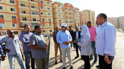 محافظ أسوان يتابع الأعمال الجارية بمشروع حى اللوتس بمنطقة العقاد 