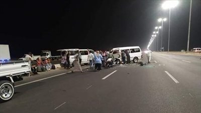 إصابة 10 أشخاص في انقلاب سيارة ميكروباص أعلى الطريق الأوسطي بالقاهرة 