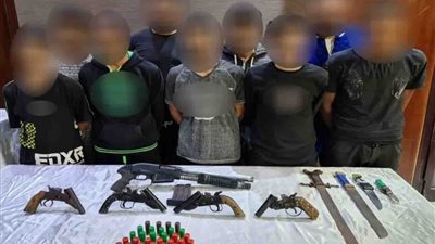 القبض على 9 أشخاص بتهمة تجهيز أسلحة نارية للتشاجر لخلافات بينهم بالهرم