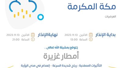 إنذار أحمر.. حالة الطقس في السعودية اليوم..أمطار على تبوك وتحذير لـ عسير 