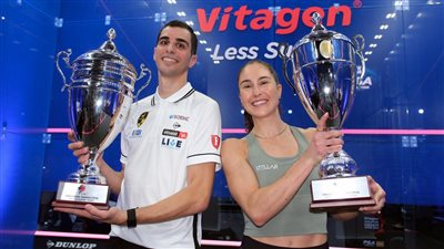 علي فرج يواصل التألق في الجولة العالمية للاسكواش