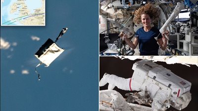 ظاهرة غريبة يشهدها العالم.. رصد حقيبة معدات أسقطها رواد الفضاء خلال سيرهم
