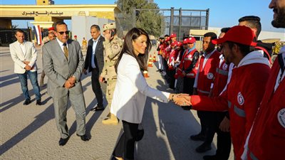 وزيرة التعاون الدولي ترافق رئيسي وزراء إسبانيا وبلجيكا خلال زيارتهما لمعبر رفح
