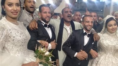 التصويت قبل الدخلة.. عريسان توأم وزوجاهما يدلون بأصواتهم في الانتخابات بالبحيرة