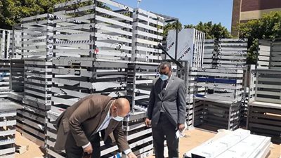  وصول البوابات الإلكترونية للتعقيم الذاتي المخصصة للجان امتحانات الثانوية العامة في سوهاج