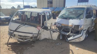 إصابة 8 أشخاص في تصادم سيارتين ميكروباص على طريق أسيوط الغربي بالفيوم