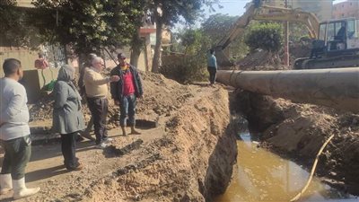 مياه المنوفية: خط طرد جديد لمحطة الرفع الرئيسية بمدينة سرس الليان لتحسين الخدمات