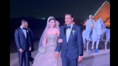 حقيقة تعليق زينة على أهرامات الجيزة خلال حفل زفاف | خاص
