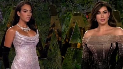 للمرة الثانية.. ياسمين صبري وجورجينا تجتمعان على نفس الريد كاربت بحفل joy Awards |صور